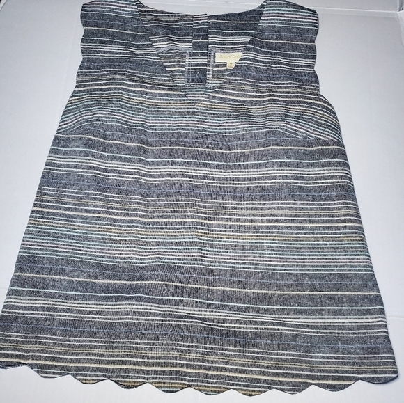 ModCloth Women’s Blue Santa Monica Moxie Linen Blend V-Neck Sleeveless Top M - Picture 2 of 12